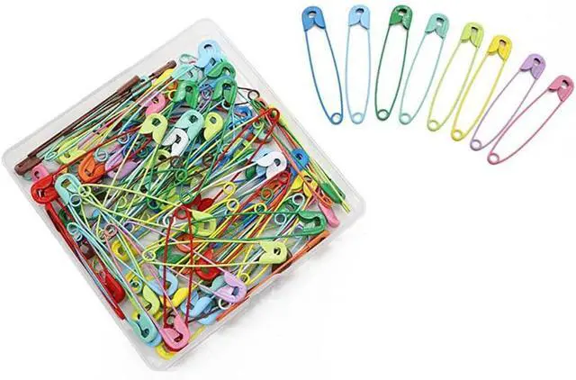 Alt view image 4 of 6 - 100 Pcs 2.2 Inch Large Metal Safety Pins Assorted Color Safety Pins Extra Big Craft Safety Pins Heavy Duty Safety Pins for Clothes