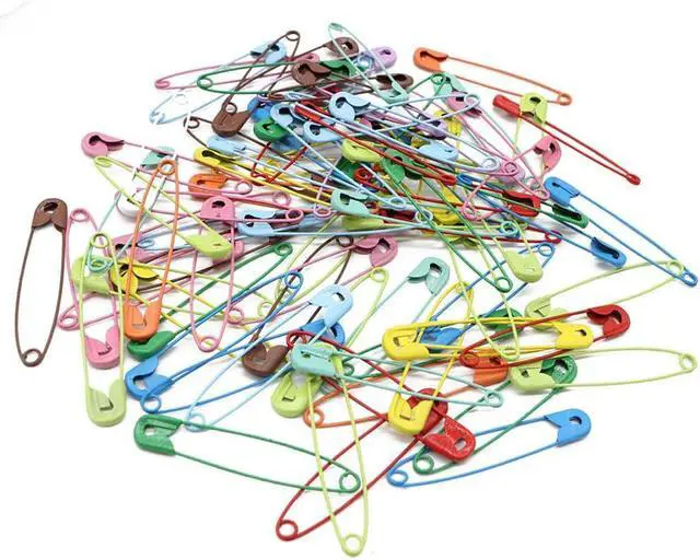 Alt view image 6 of 6 - 100 Pcs 2.2 Inch Large Metal Safety Pins Assorted Color Safety Pins Extra Big Craft Safety Pins Heavy Duty Safety Pins for Clothes