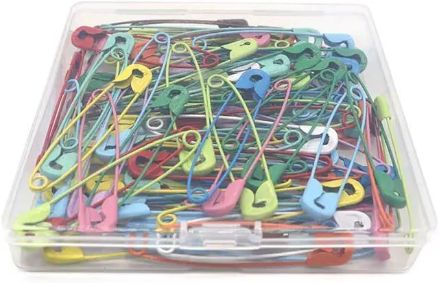Alt view image 5 of 6 - 100 Pcs 2.2 Inch Large Metal Safety Pins Assorted Color Safety Pins Extra Big Craft Safety Pins Heavy Duty Safety Pins for Clothes