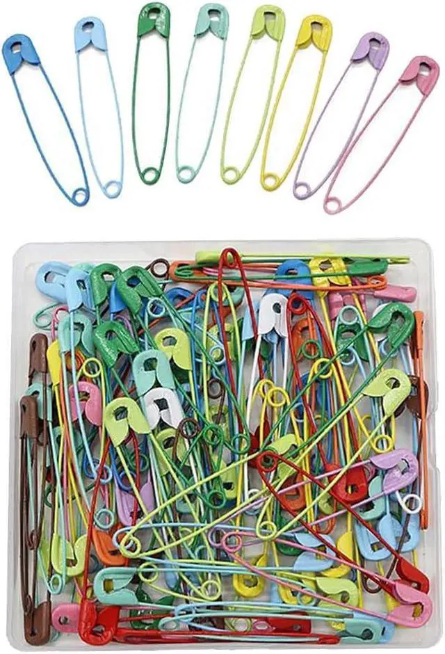 Main image of 100 Pcs 2.2 Inch Large Metal Safety Pins Assorted Color Safety Pins Extra Big Craft Safety Pins Heavy Duty Safety Pins for Clothes