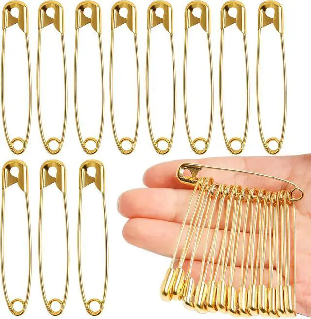 Main image of 80PCS Large Safety Pins Gold Safety Pins, 2.25inch/56mm Metal Clothes Pin for Art Crafting,Sewing,Jewelry Making