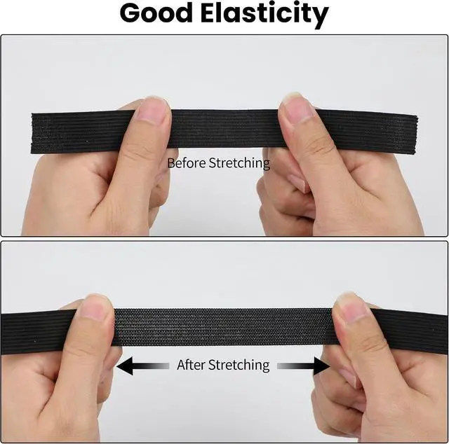 Alt view image 5 of 7 - Elastic Band for Sewing, 3/4 Inch Wide High Stretch Knit Elastic, 20 Yards (2 Rolls), Soft & Durable Waistband Elastic for Pants, Skirts & DIY Crafts (10 Yards White, 10 Yards Black)