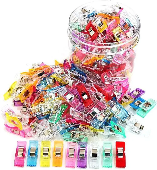 Main image of Otylzto Sewing Clips 100 Pcs Assorted Colors, Quilting Clips for Crafts | Premium Plastic Quilting Clips for Supplies Crafts, Sew Clip Clips, ideal for quilting, crafting tools sewing notion projects