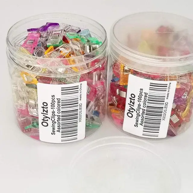 Alt view image 2 of 4 - Otylzto Sewing Clips 100 Pcs Assorted Colors, Quilting Clips for Crafts | Premium Plastic Quilting Clips for Supplies Crafts, Sew Clip Clips, ideal for quilting, crafting tools sewing notion projects