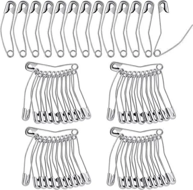 Main image of Cindeer 200 Count Curved Safety Pins for Quilting, Quilt Basting Tools for Sewing and Fabric Layers, Bent Design for Patchwork, Craft Projects, Size 2 (1.5 Inch / 38mm), Silver