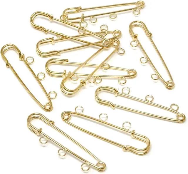 Alt view image 4 of 7 - Honbay 10PCS 5.7cm/2.24inch Heavy Duty Safety Pins Brooch with 3 Holes for Blankets, Skirts, Kilts, Knitted Fabric, Crafts