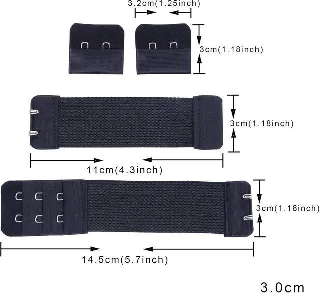 Alt view image 3 of 5 - YANTAISIYU Adjustable Wig Elastic Bands with Hooks - 3 Set/Lot for Wig Making & Sewing - DIY Accessories (Black, 3.0 cm)