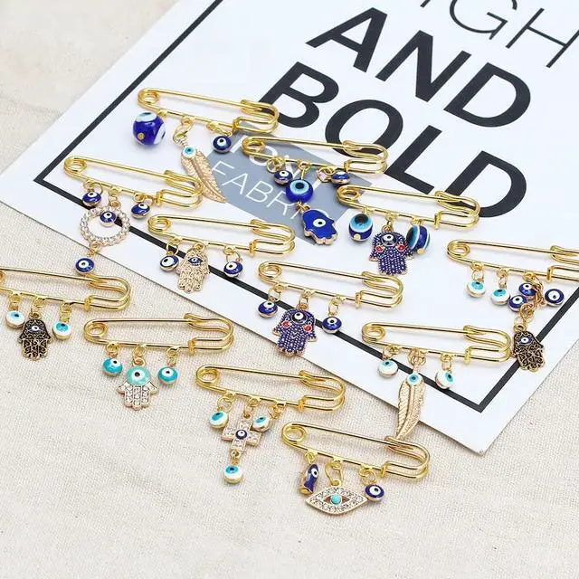 Alt view image 6 of 7 - Honbay 10PCS 5.7cm/2.24inch Heavy Duty Safety Pins Brooch with 3 Holes for Blankets, Skirts, Kilts, Knitted Fabric, Crafts