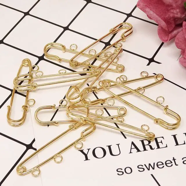 Alt view image 7 of 7 - Honbay 10PCS 5.7cm/2.24inch Heavy Duty Safety Pins Brooch with 3 Holes for Blankets, Skirts, Kilts, Knitted Fabric, Crafts
