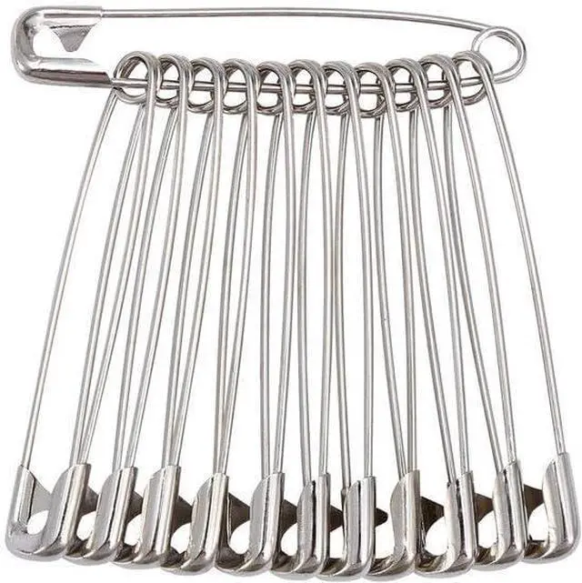 Main image of YiwerDer 60PCS Large Safety Pins, Durable, Rust-Resistant Nickel Plated Steel Pins Size 4, 2.2inch /55mm