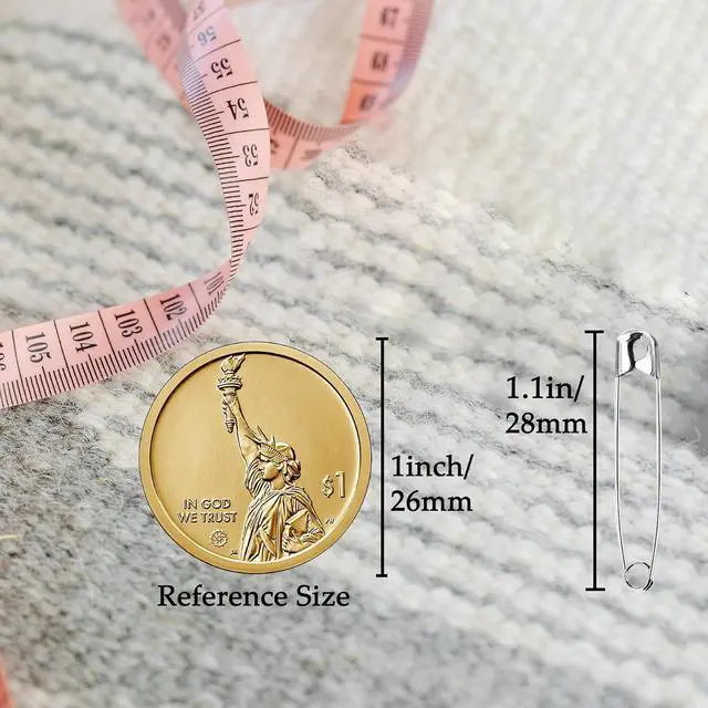 Alt view image 2 of 6 - 1000PCS Safety Pins (Upgraded), 1.1 inch Small Safety Pin, Rust-Resistant Nickel Plated Steel, Sharp Edge Safety Pin for Clothes, Sewing, Arts & Craft, 28mm Decorative Safety Pins (Silver)