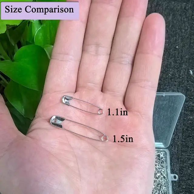 Alt view image 5 of 6 - 1000PCS Safety Pins (Upgraded), 1.1 inch Small Safety Pin, Rust-Resistant Nickel Plated Steel, Sharp Edge Safety Pin for Clothes, Sewing, Arts & Craft, 28mm Decorative Safety Pins (Silver)