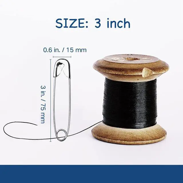 Alt view image 4 of 7 - 3 Inches Large Safety Pins, Pack of 50, Big Heavy Duty Safety Pins for Brooch Making, Blankets, Crafts, Cloth Curtain (SP)