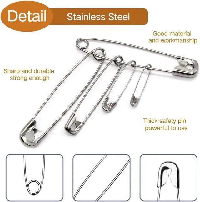 Alt view image 2 of 7 - 3 Inches Large Safety Pins, Pack of 50, Big Heavy Duty Safety Pins for Brooch Making, Blankets, Crafts, Cloth Curtain (SP)
