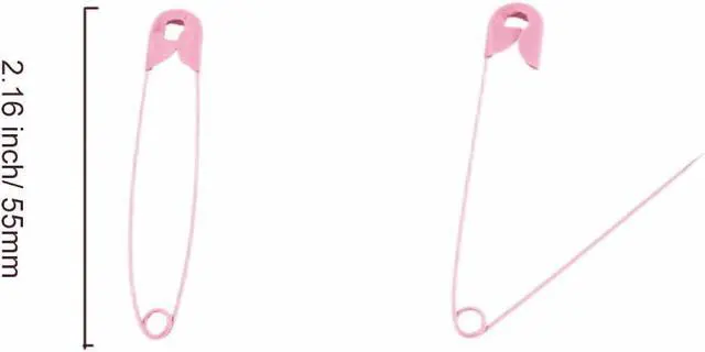 Alt view image 2 of 6 - SaktopDeco Pink Safety Pins 2.16 Inch Metal Safety Pins for Handcrafts DIY Sewing Art Craft Pin Pack of 100
