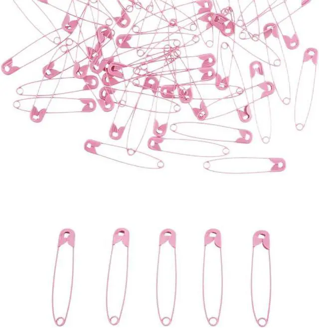 Main image of SaktopDeco Pink Safety Pins 2.16 Inch Metal Safety Pins for Handcrafts DIY Sewing Art Craft Pin Pack of 100