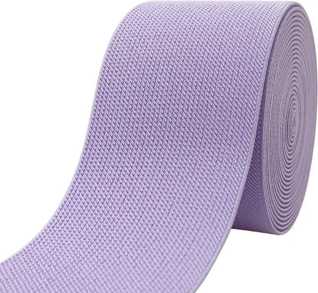 Main image of Lavender Wide Knit Elastic Band 3" x 5yd for Sewing | Double-side thick elastic,heavy stretch spool for waistbands,pants,belt,skirts,wigs,clothing & DIY sewing crafts