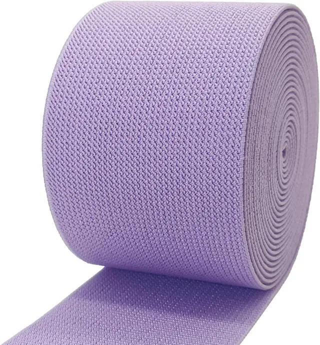 Alt view image 2 of 7 - Lavender Wide Knit Elastic Band 3" x 5yd for Sewing | Double-side thick elastic,heavy stretch spool for waistbands,pants,belt,skirts,wigs,clothing & DIY sewing crafts