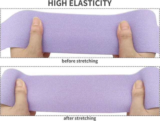 Alt view image 4 of 7 - Lavender Wide Knit Elastic Band 3" x 5yd for Sewing | Double-side thick elastic,heavy stretch spool for waistbands,pants,belt,skirts,wigs,clothing & DIY sewing crafts