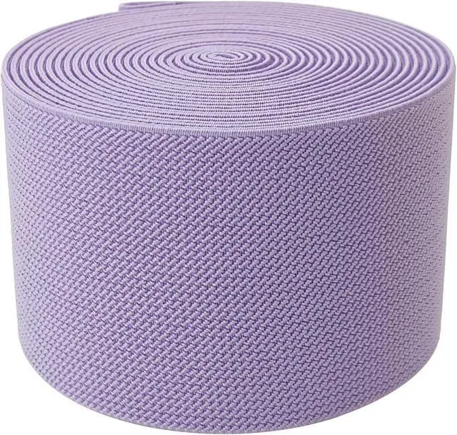 Alt view image 3 of 7 - Lavender Wide Knit Elastic Band 3" x 5yd for Sewing | Double-side thick elastic,heavy stretch spool for waistbands,pants,belt,skirts,wigs,clothing & DIY sewing crafts
