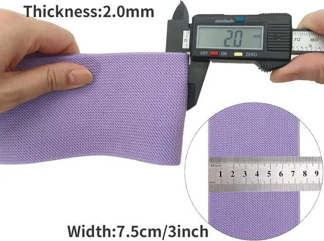 Alt view image 6 of 7 - Lavender Wide Knit Elastic Band 3" x 5yd for Sewing | Double-side thick elastic,heavy stretch spool for waistbands,pants,belt,skirts,wigs,clothing & DIY sewing crafts