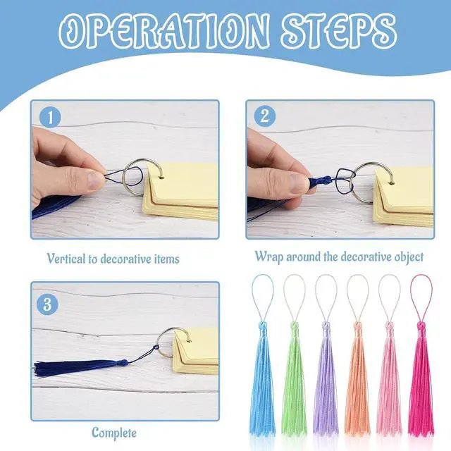 Alt view image 4 of 6 - 100 Pcs Bookmark Tassels Bulk 20 Colors Soft Craft Silky Handmade Mini Tassels for Jewelry Making with Loops for DIY Craft Accessory Dress Decoration