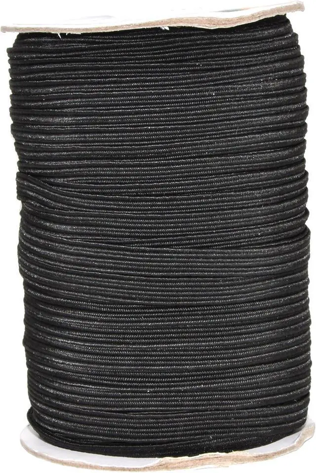 Alt view image 7 of 7 - Mandala Crafts 50 Yards 1/4 6mm Black Elastic Bands for Sewing | Flat Braided Stretch Straps Roll for Waistbands, Crafts, Garments Face Masks, Hair Ties, Swimwear, Machine Washable & Durable