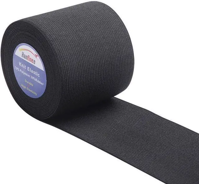 Alt view image 6 of 6 - Hanfinee 3 Inch Wide Elastic Band with Heavy Stretch for Sewing, Black,5Yds | High Elasticity Sewing Band for Sewing Crafts DIY,Waistband,Bedspread,Cuff