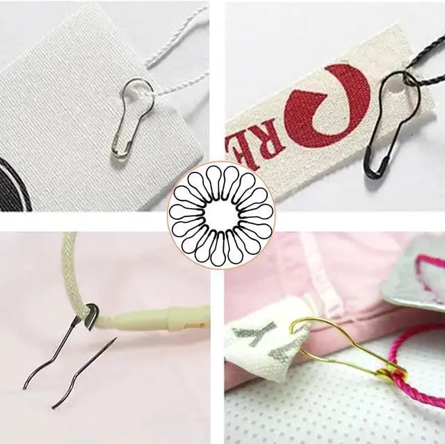 Alt view image 5 of 7 - 500 Pcs Black Bulb Pins 0.8" Gourd Safety Pins for Craft Project, Home Accessories