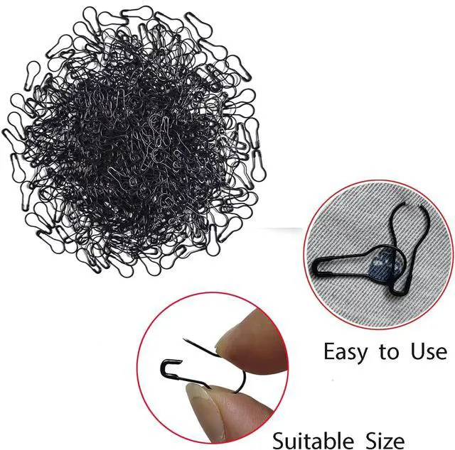 Alt view image 6 of 7 - 500 Pcs Black Bulb Pins 0.8" Gourd Safety Pins for Craft Project, Home Accessories