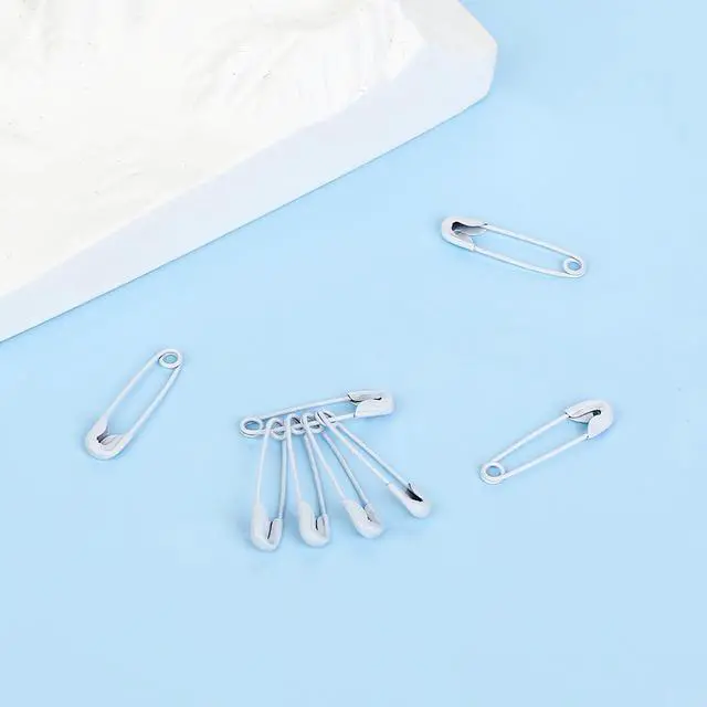 Alt view image 4 of 7 - 120 Pcs White Safety Pins, 19mm Tiny Metal Safety Pins | Painted Metal Rust-Proof, Secure Buckle, Sharp Tip for Easy Piercing, for Handmade Sewing Quilting Jewelry DIY Crafts