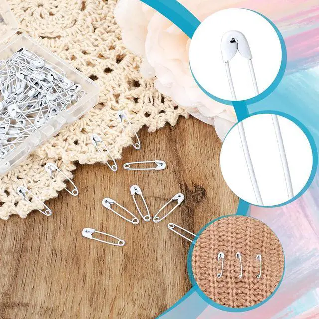 Alt view image 5 of 7 - 120 Pcs White Safety Pins, 19mm Tiny Metal Safety Pins | Painted Metal Rust-Proof, Secure Buckle, Sharp Tip for Easy Piercing, for Handmade Sewing Quilting Jewelry DIY Crafts