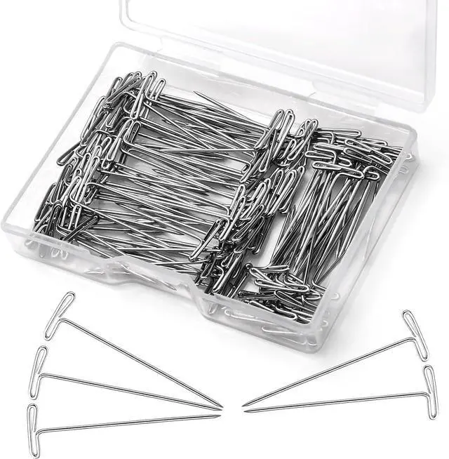 Main image of 1 Inch 120 Pcs T Pins, Sewing Pins Wig pins Knitting Supplies | Sewing Pins for Wigs, Blocking Knitting, Modelling, Wig Making and Crafts, Stainless Steel Head Pins for Jewelry Making