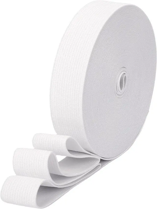 Main image of Elastic Band for Sewing 1 Inch 12 Yards White for Sewing & Crafts | Elastics Cord Braided Stretch Straps for Crafting DIY