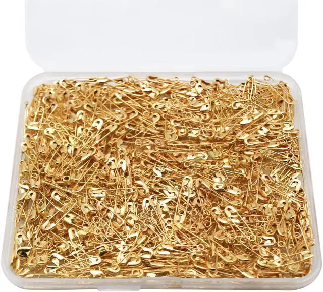 Alt view image 4 of 6 - 500PCS Safety Pins, 0.75Inch/19mm Small Safety pins, Rust Resistant Nickel Plated Steel Set for Crafting, Sewing, Rimming Fastening Clip Button for Garment Hang Tag (Gold)