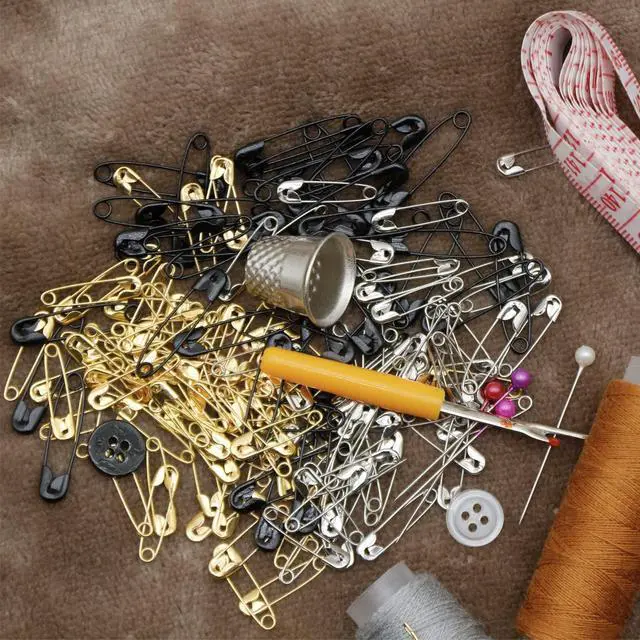 Alt view image 5 of 6 - 500PCS Safety Pins, 0.75Inch/19mm Small Safety pins, Rust Resistant Nickel Plated Steel Set for Crafting, Sewing, Rimming Fastening Clip Button for Garment Hang Tag (Gold)