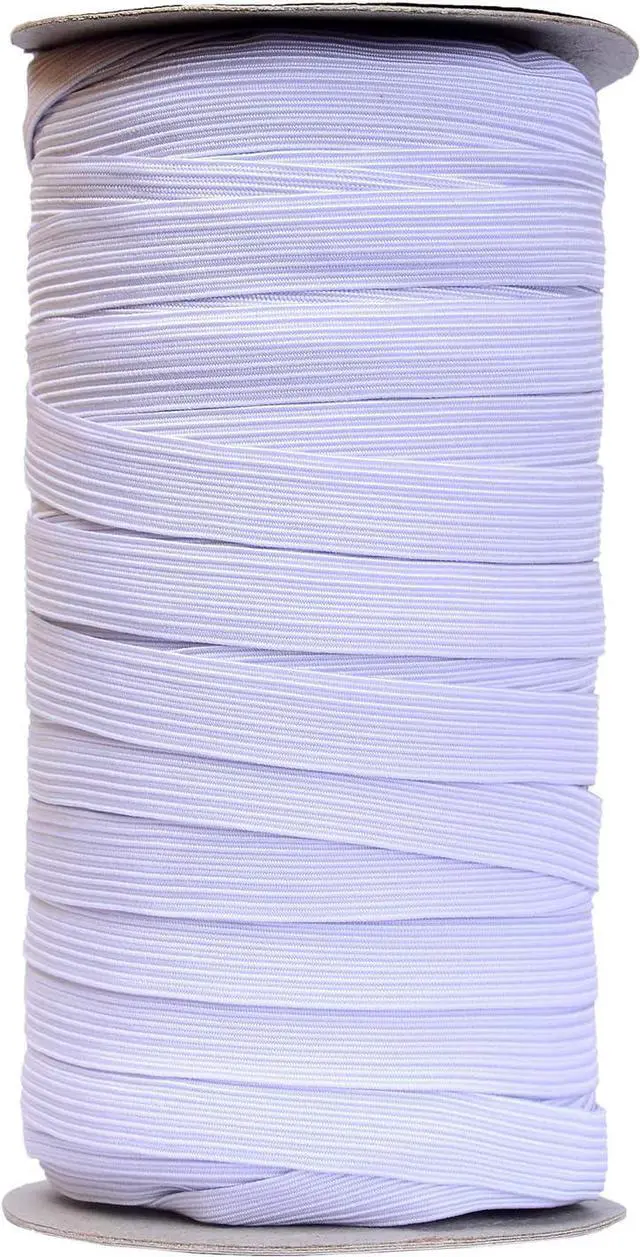 Main image of 50 Yards Length 1/2" Width Flat Elastic Band for Sewing Stretch Elastic Cord for DIY Projects, Arts & Crafts (White)