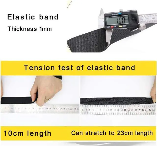 Alt view image 4 of 6 - Sewing Elastic Band 3/4 Inch Wide Heavy Stretch High Elasticity Knit Elastic Band for Sewing Waistband Elastic 10 Yard (5 Yard White,5 Yard Black)