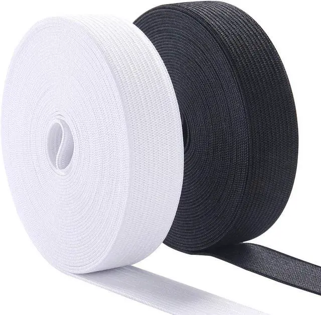 Main image of Sewing Elastic Band 3/4 Inch Wide Heavy Stretch High Elasticity Knit Elastic Band for Sewing Waistband Elastic 10 Yard (5 Yard White,5 Yard Black)