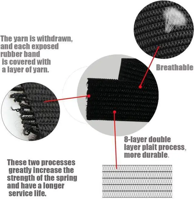 Alt view image 3 of 6 - Sewing Elastic Band 3/4 Inch Wide Heavy Stretch High Elasticity Knit Elastic Band for Sewing Waistband Elastic 10 Yard (5 Yard White,5 Yard Black)