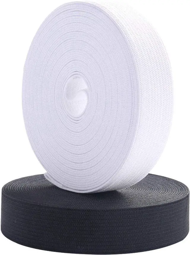 Alt view image 2 of 6 - Sewing Elastic Band 3/4 Inch Wide Heavy Stretch High Elasticity Knit Elastic Band for Sewing Waistband Elastic 10 Yard (5 Yard White,5 Yard Black)