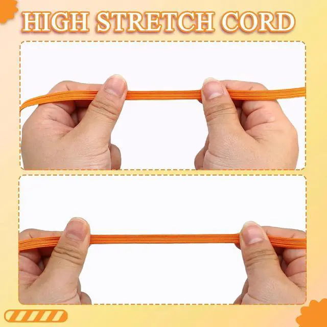 Alt view image 4 of 6 - FQTANJU 6mm Orange Elastic Band Roll (55 Yards) - 1/4 Inch Flat Braided Elastic Cord for Waistbands, Sewing, Pants, Clothing & DIY Crafting