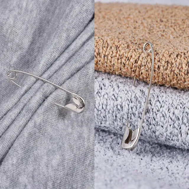 Alt view image 4 of 6 - NEEWAY Large Safety Pins, Pack of 200, 2.17Inch/55mm Nickel-Plated Safety Pin for Home Decor, Crafts, and Creative Projects