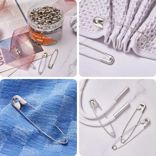 Alt view image 5 of 6 - NEEWAY Large Safety Pins, Pack of 200, 2.17Inch/55mm Nickel-Plated Safety Pin for Home Decor, Crafts, and Creative Projects