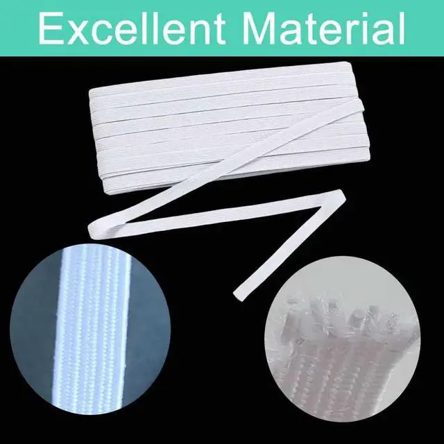 Alt view image 4 of 7 - 1/2 Inch White Elastic Band 30 Yards High Stretchy Flat Elastic Cord for Sewing & Crafts | Includes Sewing Scissors & Elastic Threader Tool