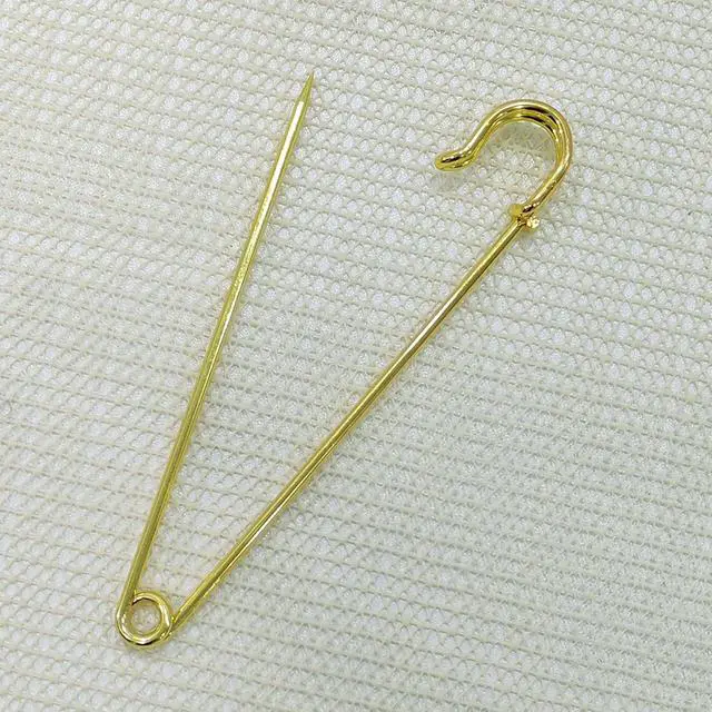 Alt view image 7 of 7 - Extra Large Safety Pins Heavy Duty, 5 in Gold Big Safety Pins, 10 PCS Giant Safety Pin for Clothes, Diaper, Blankets, Leather, Canvas, Decorativeions (1, Gold)