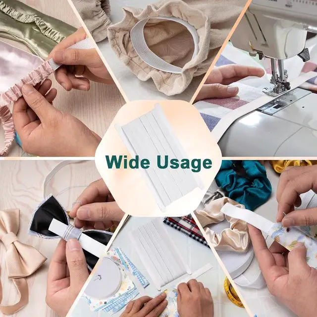 Alt view image 7 of 7 - Airisoer Elastic Bands for Sewing 3/8 Inch x 12 Yards, White | Stretchable Knit Elastic Spool, Durable & Strong, for Waistbands, Pants, Clothes, DIY Crafts & Sewing, and Everyday Fixes