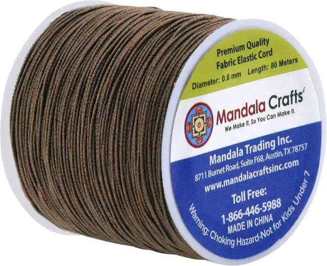 Alt view image 2 of 4 - Mandala Crafts 0.6mm Brown Shirring Elastic Thread for Sewing, 87 Yards | Durable Fine Polyester Stretchy Thread for Smocking, Gathering, Ruching, Pleating, Knitting, Hand & Machine Sewing