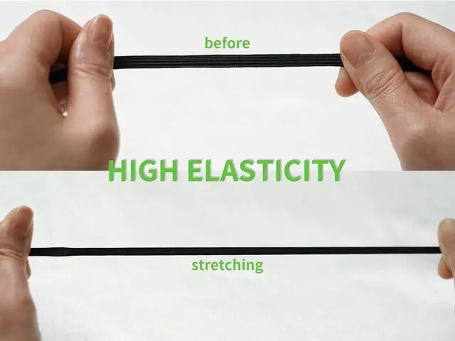 Alt view image 5 of 7 - 1/4" Black Knit Elastic Band 45yd-Thin Stretch for Sewing | 6mm lightweight braided elastic,Soft stretch band bulk ideal for face masks,cuffs,swim trim & handmade DIY craft