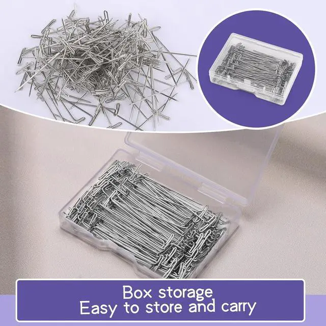Alt view image 4 of 7 - 120 Pcs 1.5 Inch T-Pins Wig Pins Sewing T-Pins Straight Pins | Wig T Pins for Foam Head, Straight Pins for Blocking Crochet Sewing, Craft, Quilting, Office, Wall, Wig Making, Crocheting